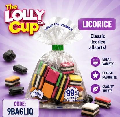 The Lolly Cup Licorice 100g
