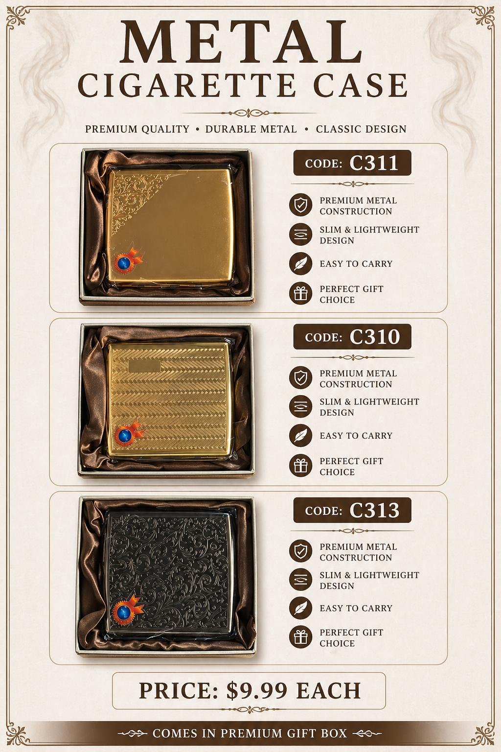 Metal Cigarette Case