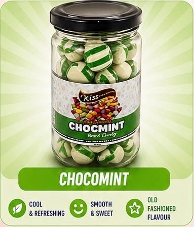 Kiss Chocomint Lolly Jar
