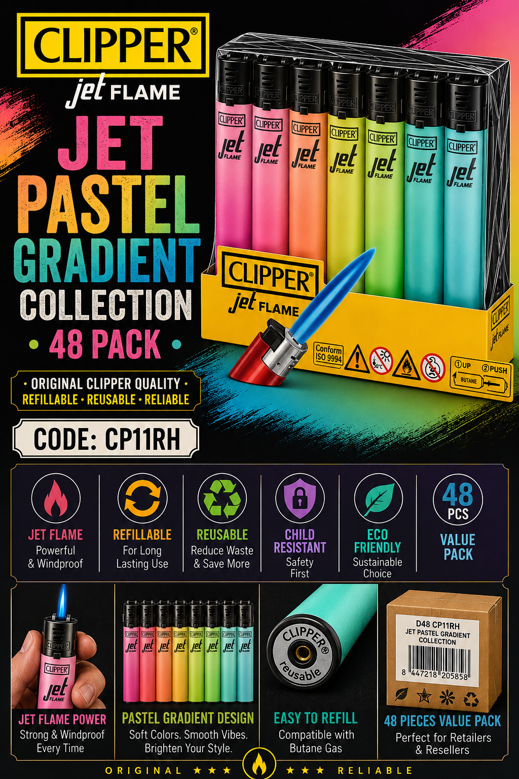 Clipper Jet Flame - Pastel Gradient Collection