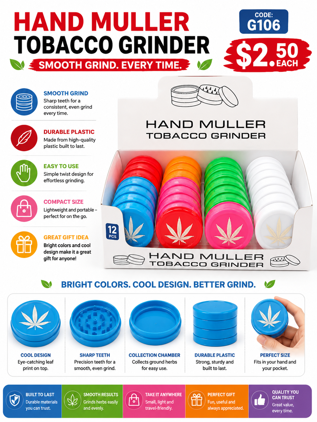 Hand Muller Tobacco Grinder