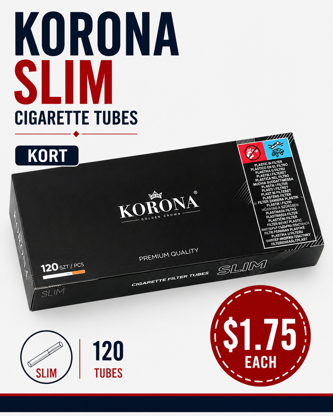 Korona Slim Cigarette Tubes