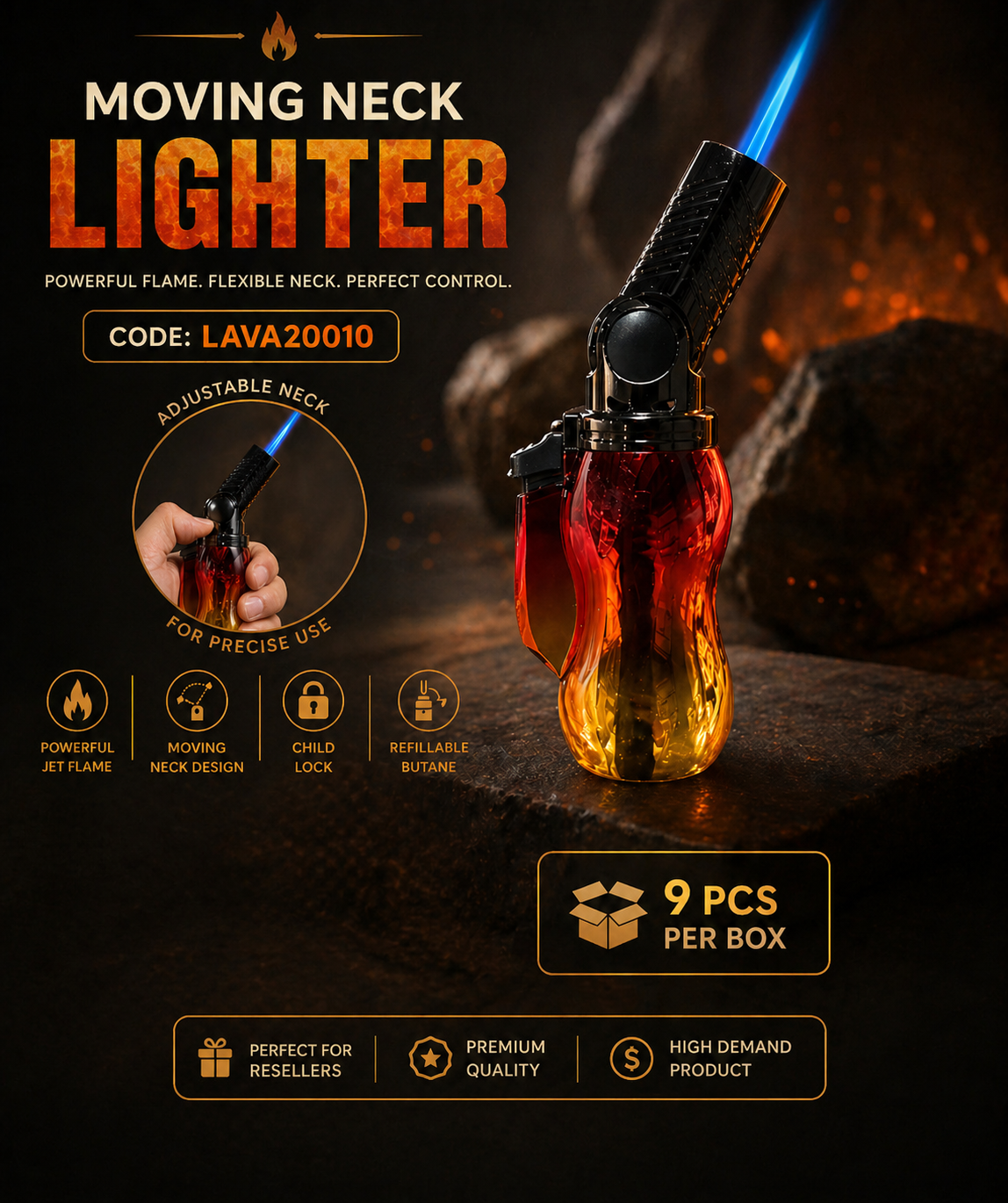 LAVA20010 Moving Neck Lighter Box