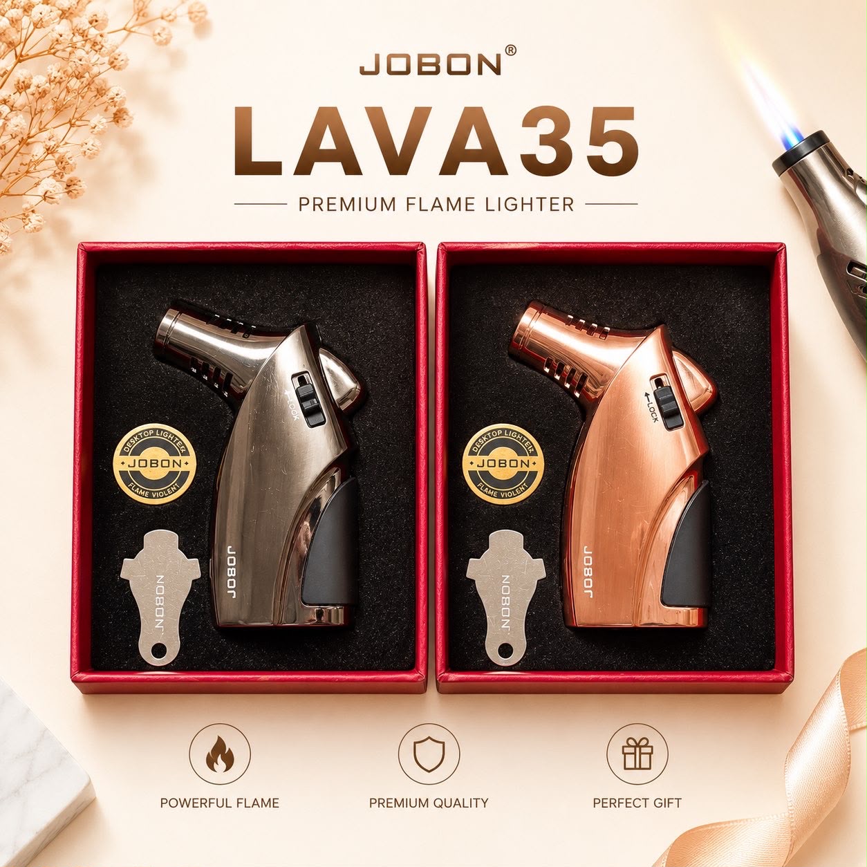 JOBON LAVA35 Premium Flame Lighter