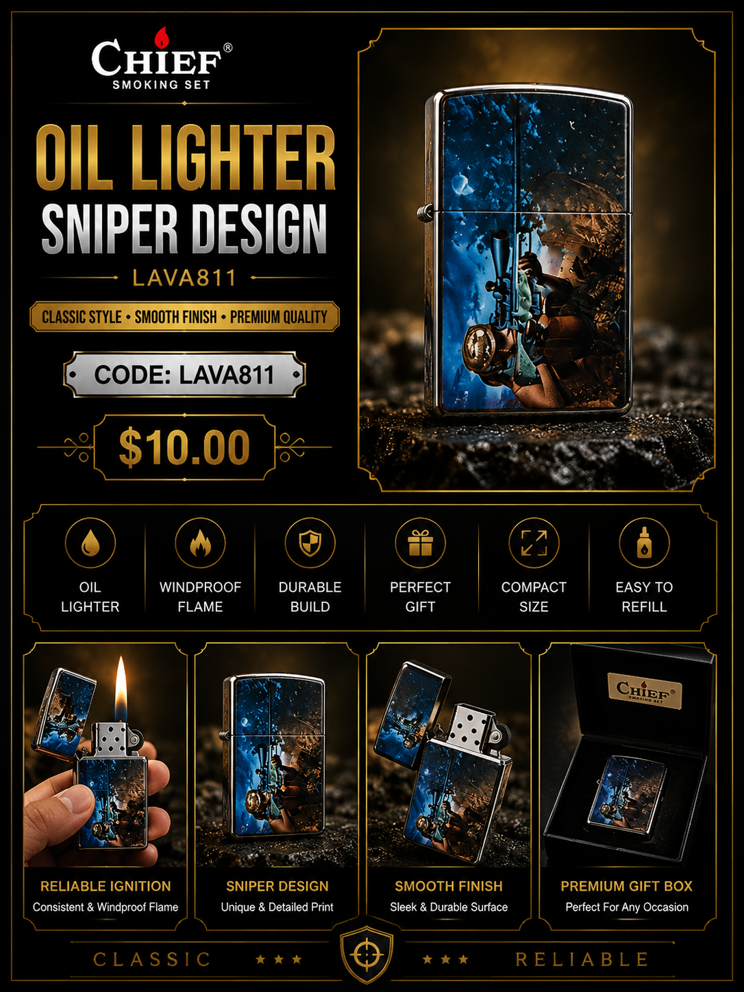Oil Lighter Sniper Design
