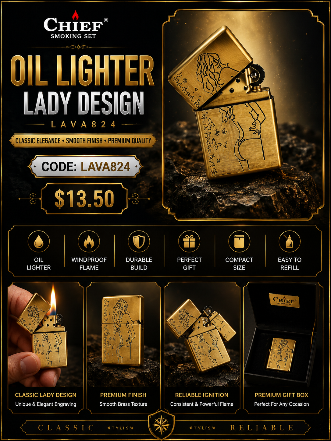 Oil Lighter Lady Design
