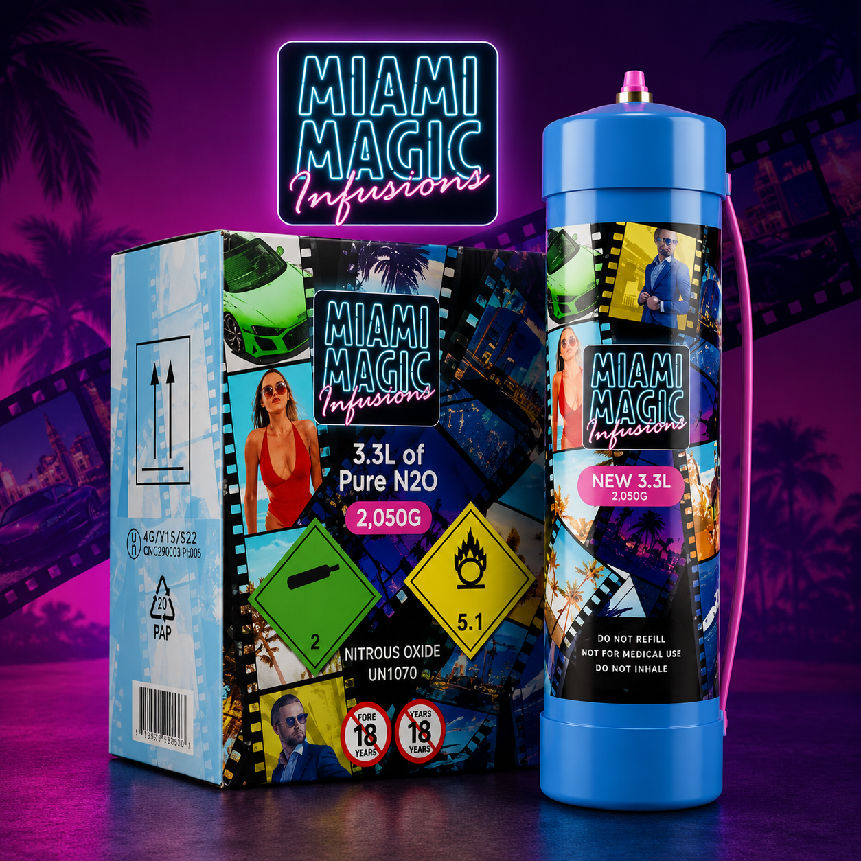 Miami Magic 3.3L Nitrous Oxide Canister