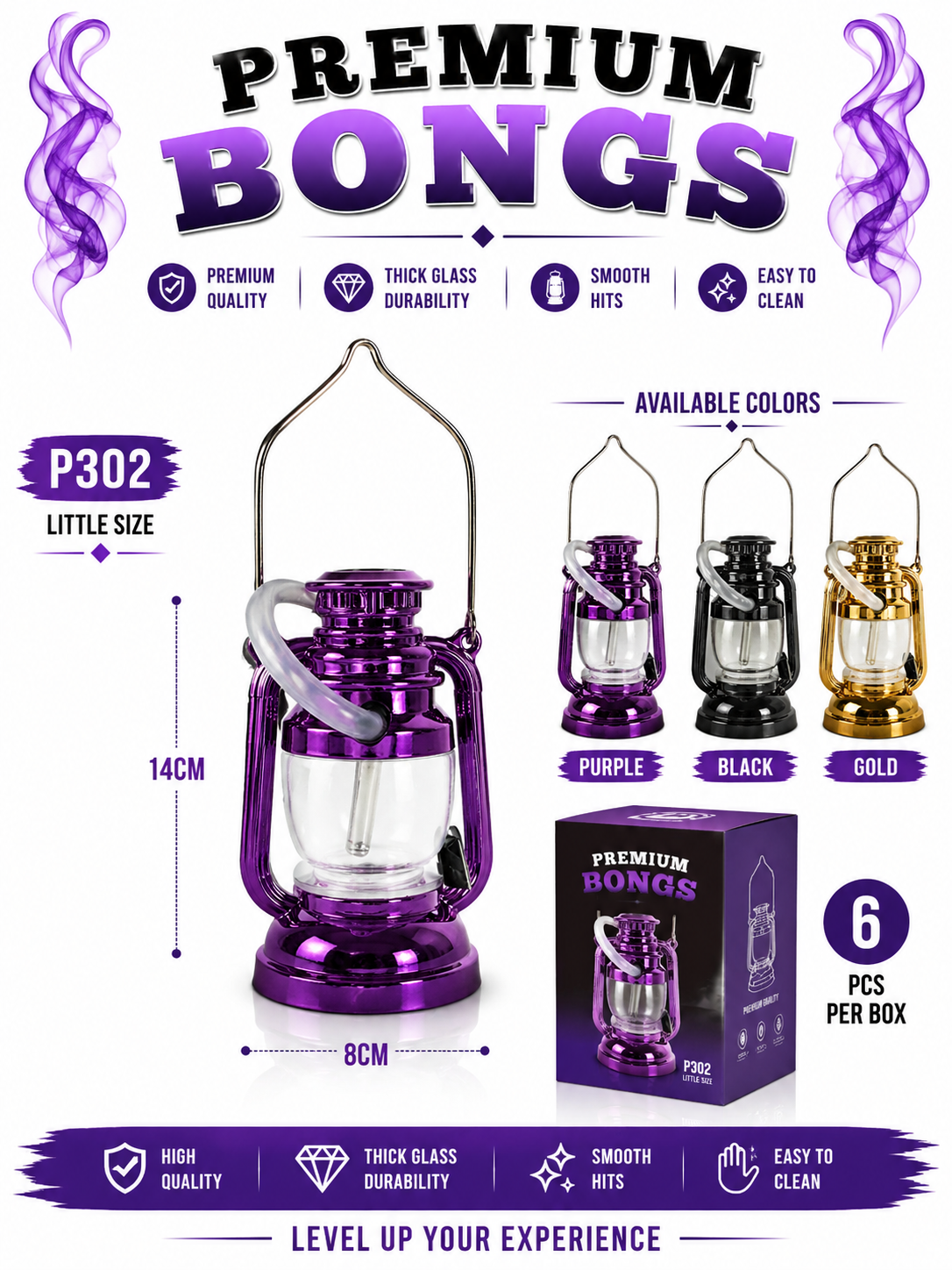 P302 Premium Lantern Glass Hookah