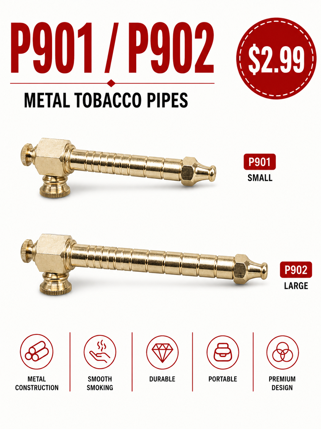 Metal Tobacco Pipes