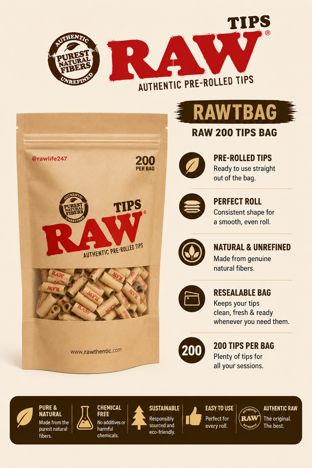 RAW 200 Tips Bag