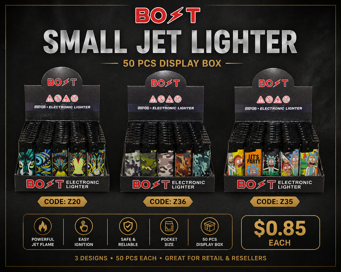 BOOST Small Jet Lighter Display