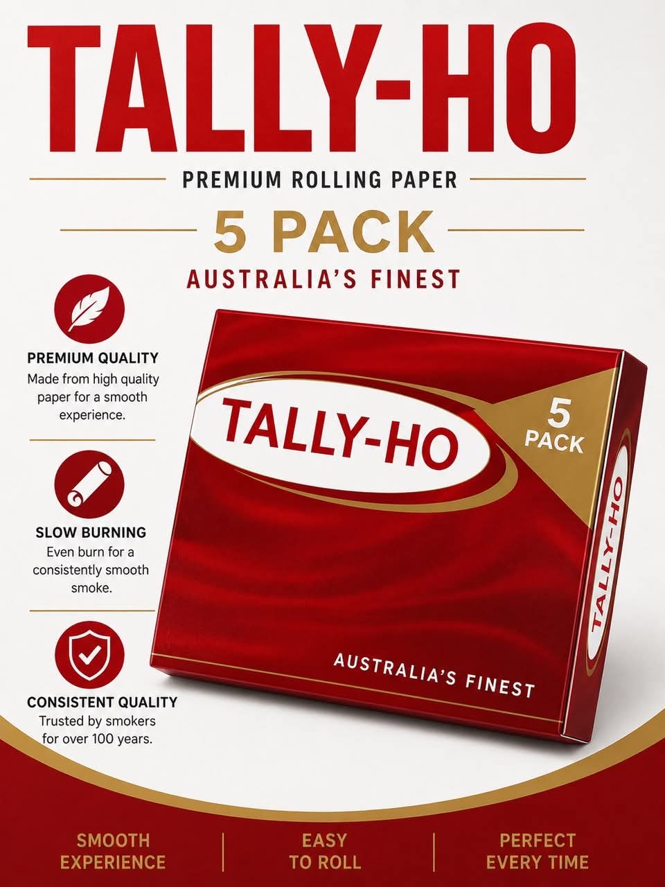 Tally-Ho Premium Rolling Paper 5 Pack